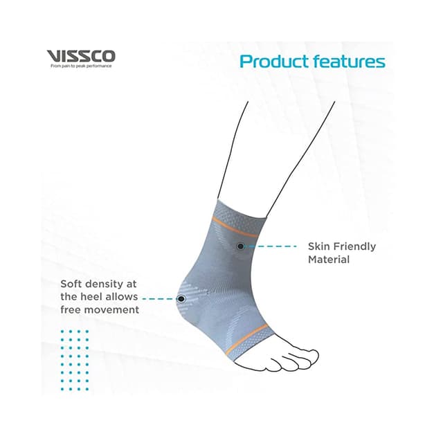 Vissco Ankle Support With Silicone Pressure Pad - Medium (PC. No.5713)