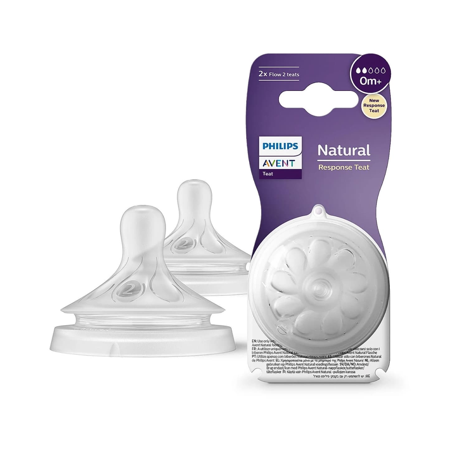 Philips Avent Natural Response Teats New Born Flow 0M+ (Set of 2) SCY961/02