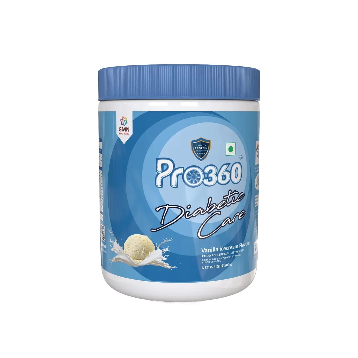 GMN Pro360 Diabetic Nutrition Powder Vanilla Ice Cream Flavour (500g Jar)