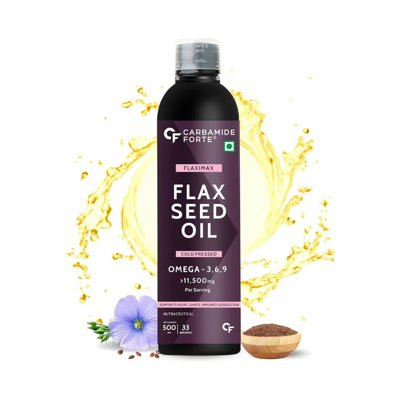 Carbamide Forte Flaxseed Oil Cold Pressed for Heart, Joints, Immunity (500ml)