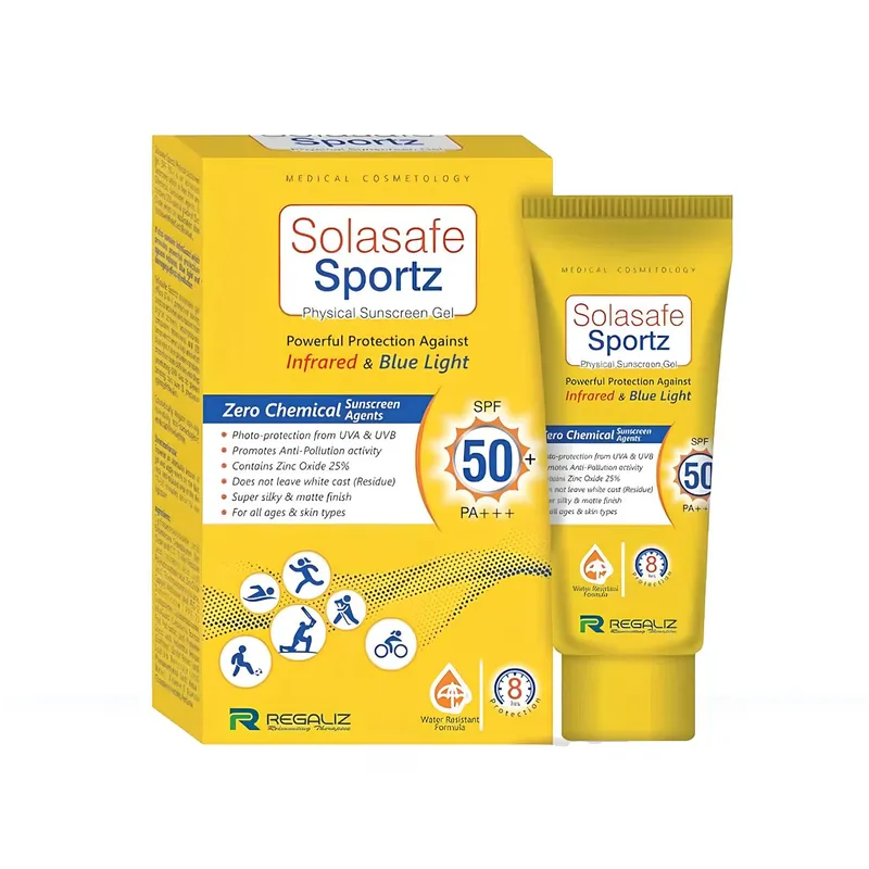 Regaliz Solasafe Sportz SPF 50+ Physical Sunscreen Gel PA+++ 50g