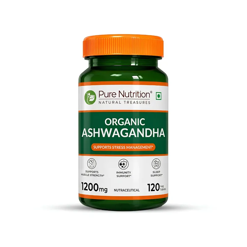 Pure Nutrition Organic Ashwagandha 1200 Mgs-120 Tabs