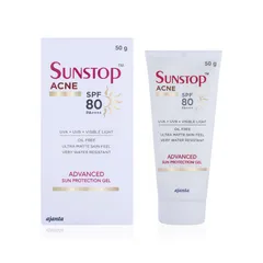 Ajanta Pharma Sunstop Acne Advanced Sun Protection Sunscreen Gel SPF 80 (50 g)