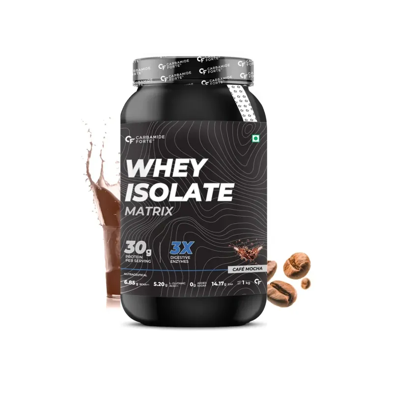 Carbamide Forte Whey Isolate Matrix Protein Powder Cafe Mocha Flavour (1Kg)