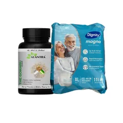 Heavy Incontinence (Alantra The Gokhru Capsule - 60 nos + Romsons Magna Adult Diaper XL 10 nos)