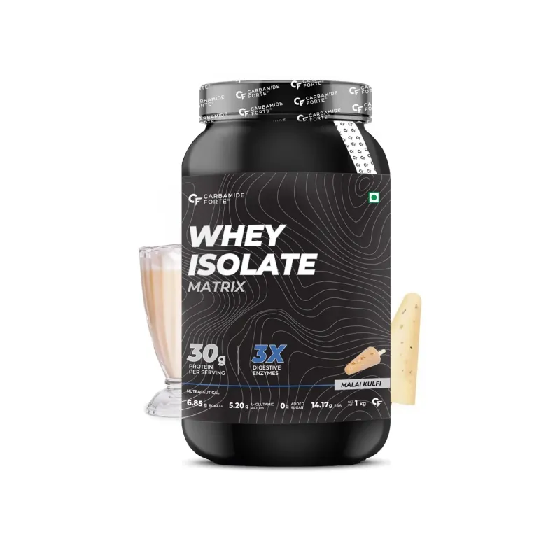 Carbamide Forte Whey Isolate Matrix Protein Powder Malai Kulfi Flavour (1Kg)