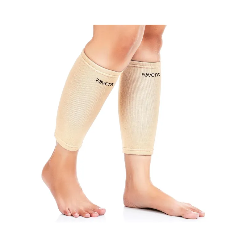Fovera Calf Support Compression Sleeve for Men and Women (Large)