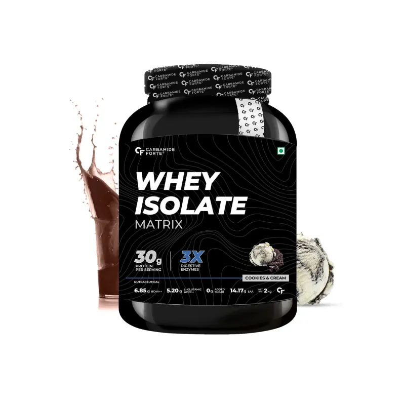 Carbamide Forte Whey Isolate Matrix Protein Powder Cookies and Cream Flavour (2Kg)