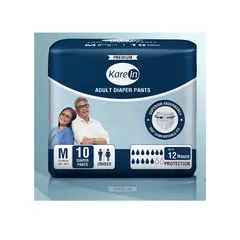 Karein Premium Adult Diaper, Pant Style,12 Hours Protection Medium 30 to 40 Inches (10 Diapers)