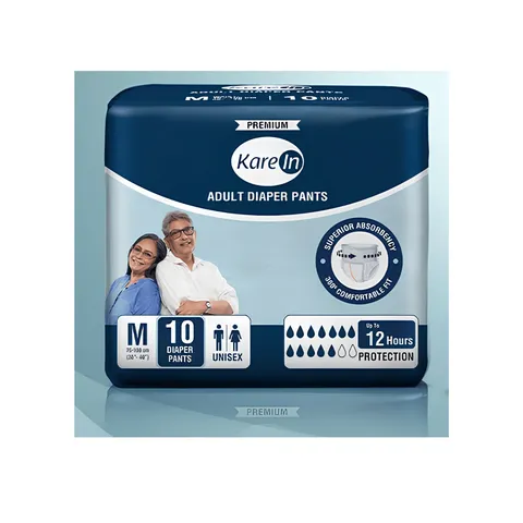 Karein Premium Adult Diaper, Pant Style,12 Hours Protection Medium 30 to 40 Inches (10 Diapers)