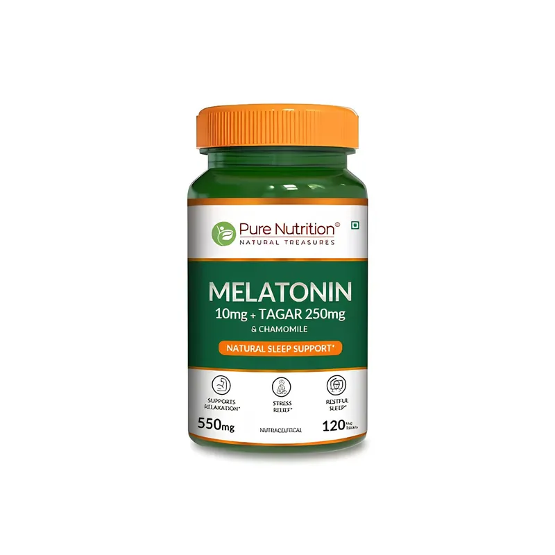 Pure Nutrition Melatonin 10 Mg with Tagar & Chamomile 120 Tabs