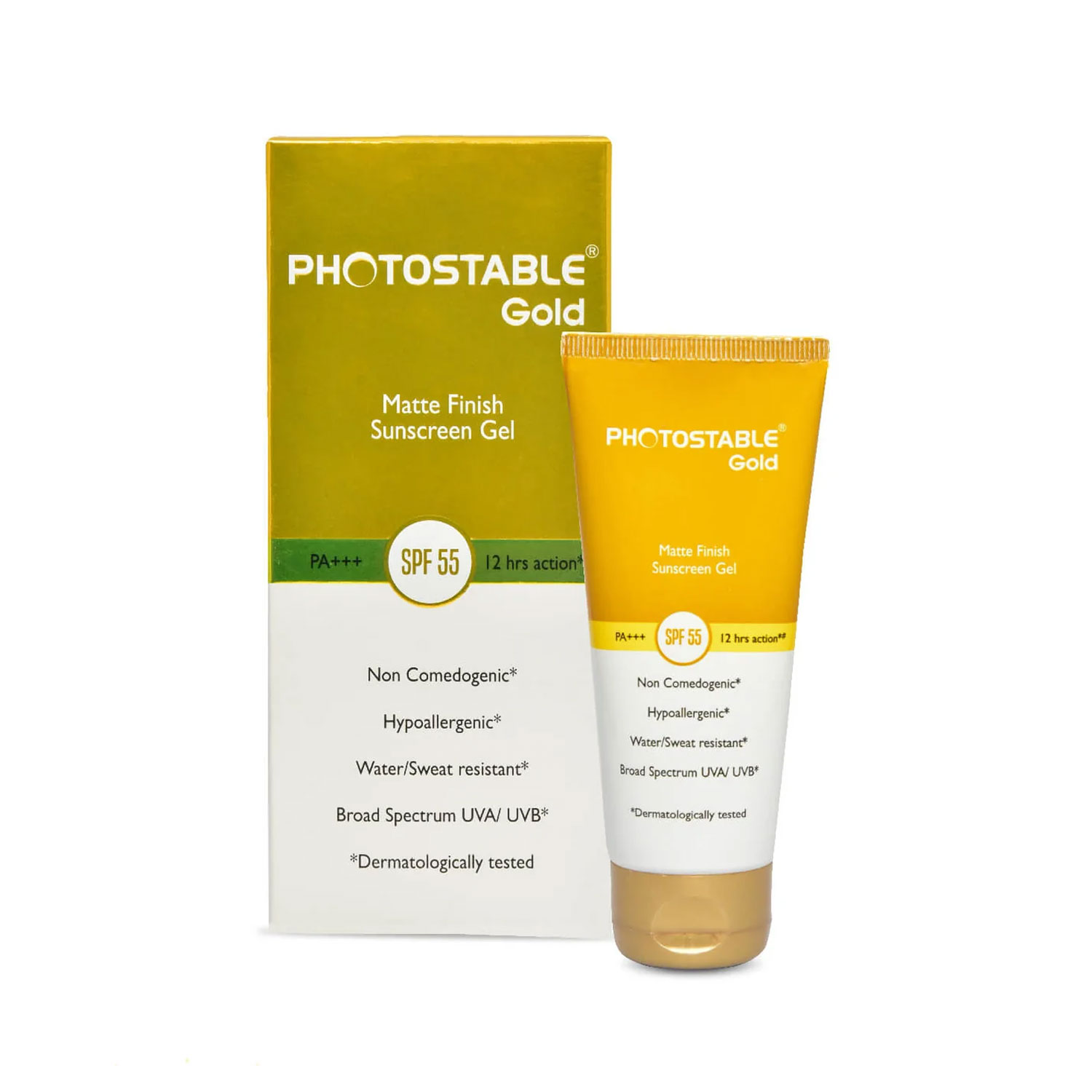 Bello Photostable Matte Finish Anhydrous Gold Sunscreen Gel SPF 55 PA++++ (50GM)