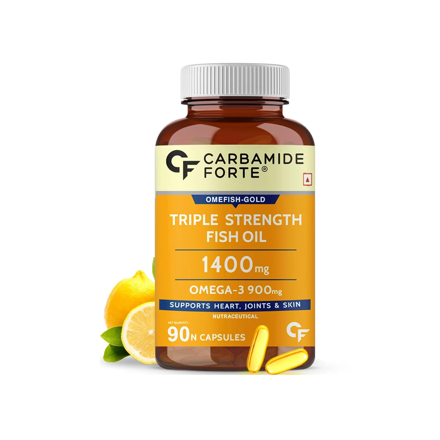 Carbamide Forte Triple Strength Fish Oil 1400 mg Capsules for Heart, Joint and Skin (60 Capsules)