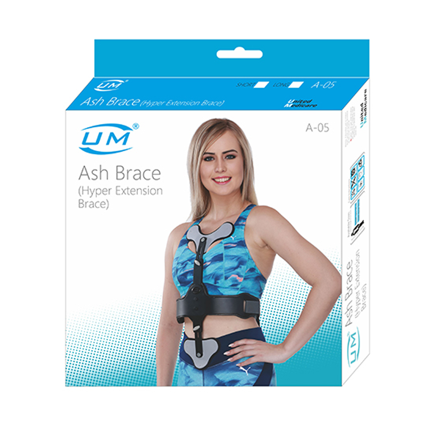 United Medicare Ash Brace Hyper Extension Brace Long (A-05) - Universal