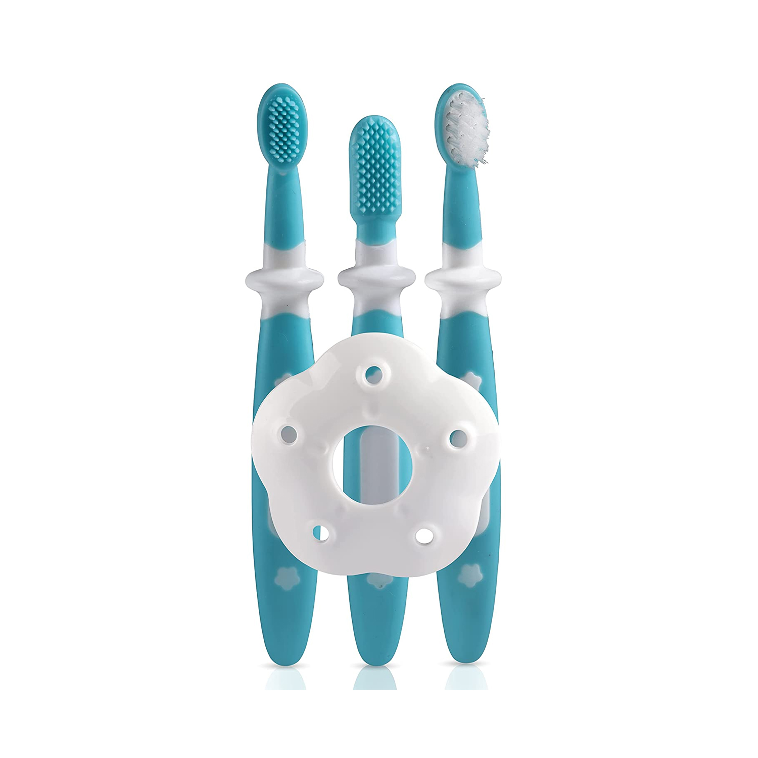 LuvLap Baby 3 Stage Training Toothbrush Set Blue (M.No 18613)