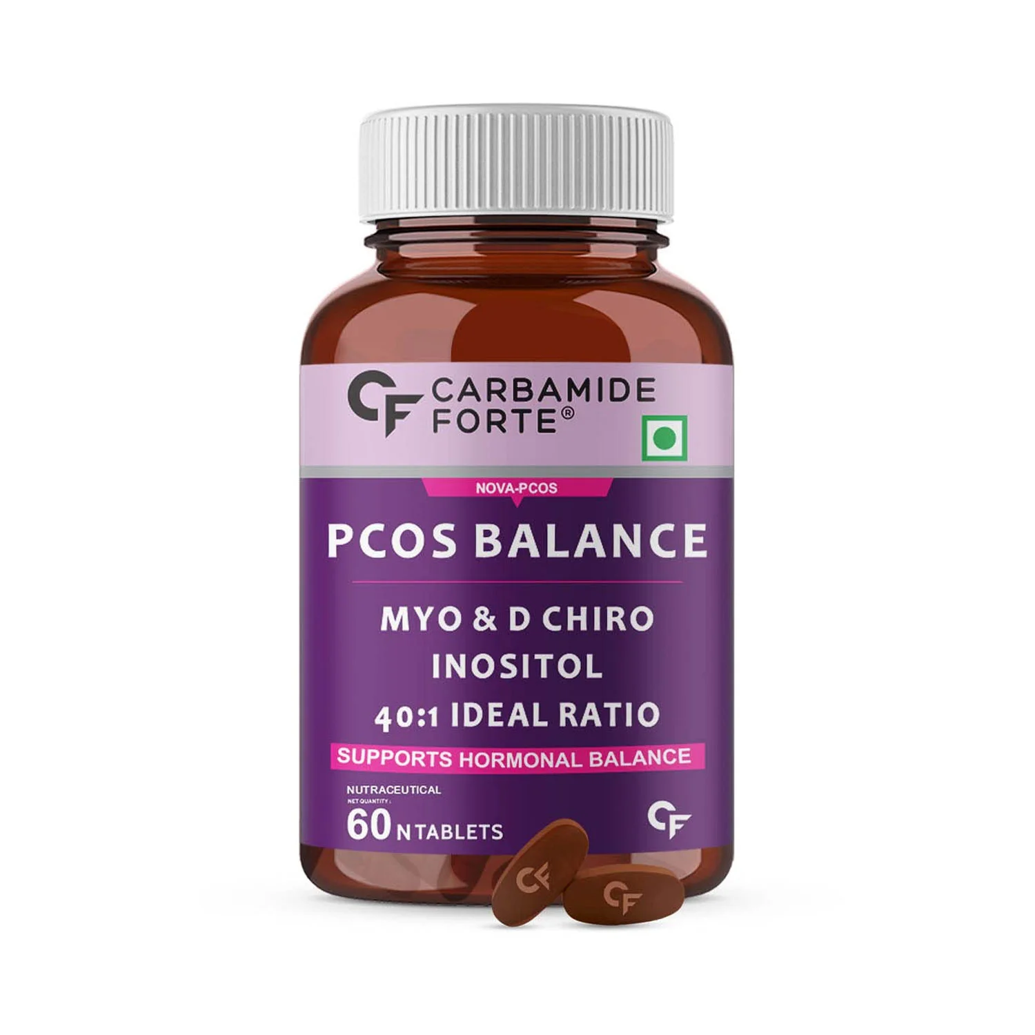 Carbamide PCOS Balance Tablets with Myo and D Chiro Inositol (60 Tablets)