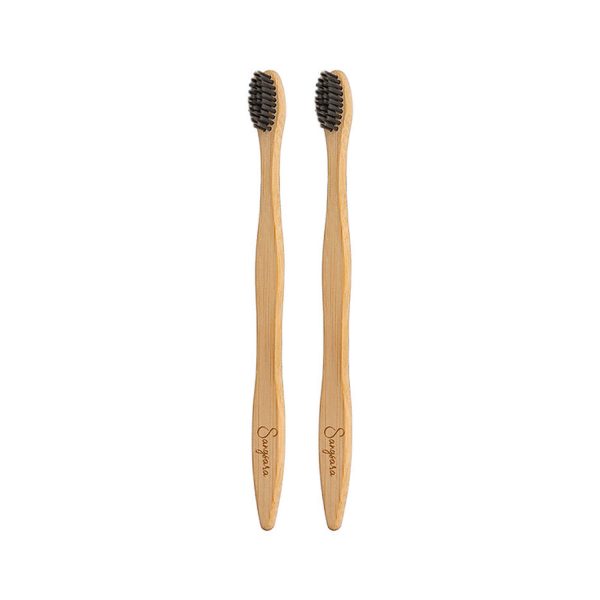 Sangsara Bamboo Tooth Brush Soft Charcoal Bristles (Pack of 2)