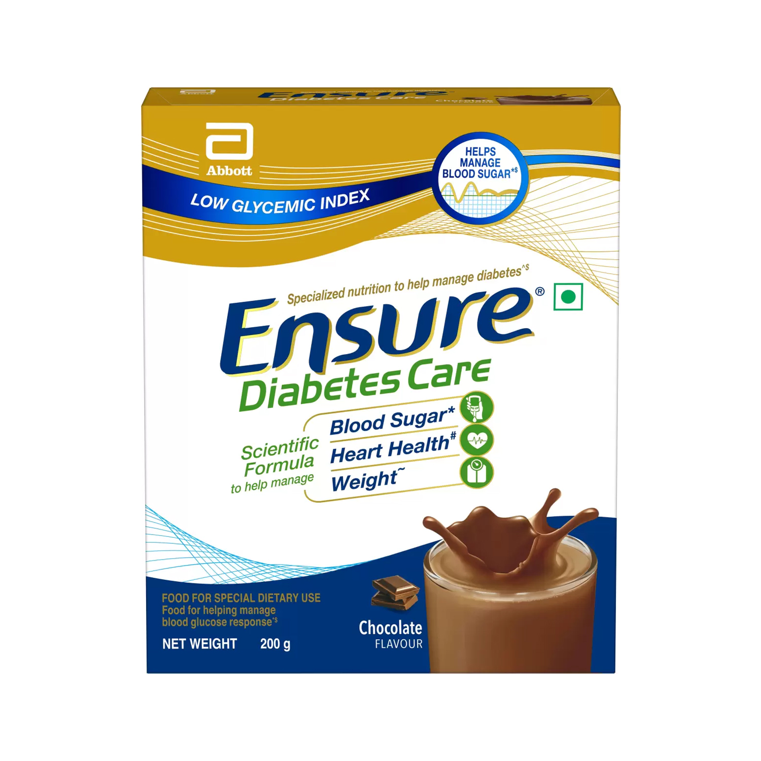 Ensure Diabetes Care for Control Blood Sugar Level Chocolate Flavour 200g (Refill Pack)