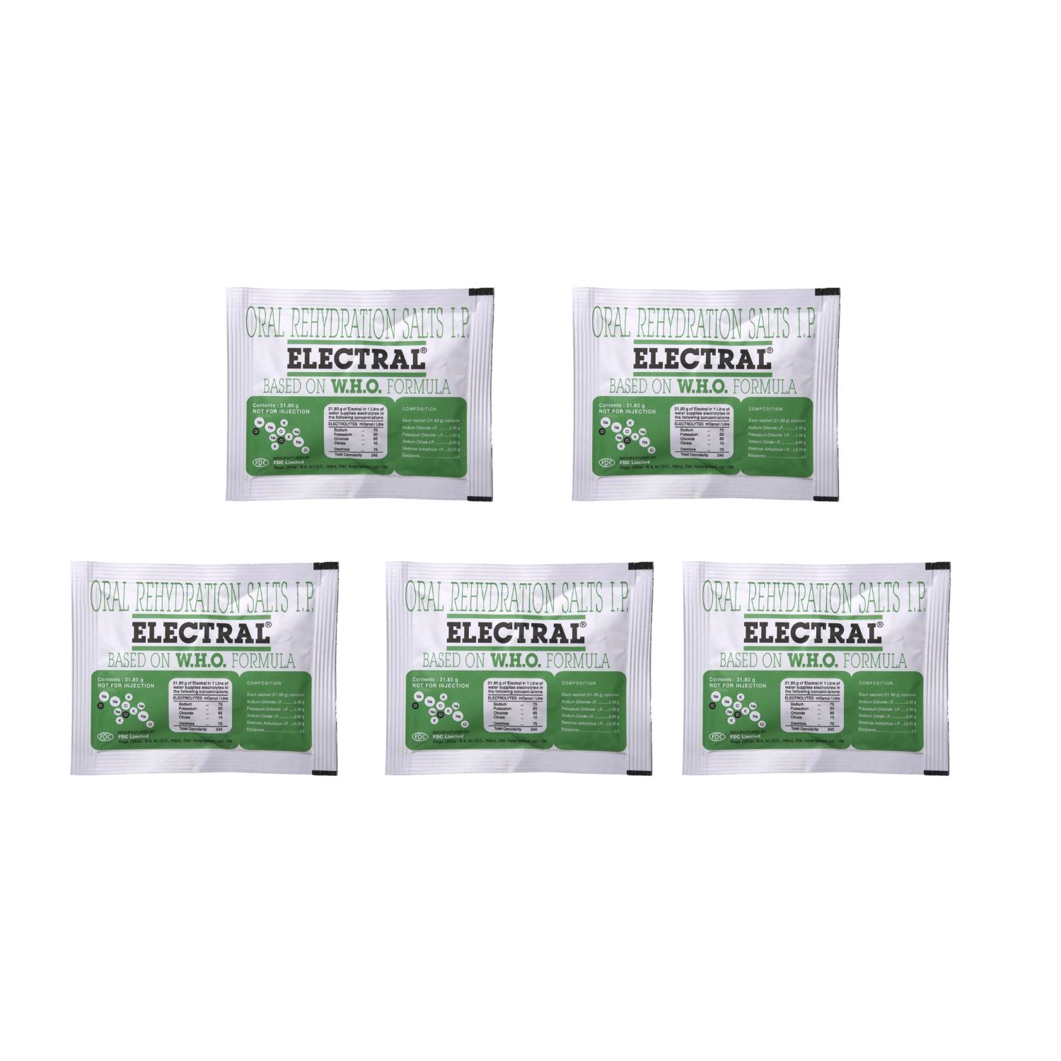 Electral - Oral Rehydration Salts - 21.80g (Pack of 5)