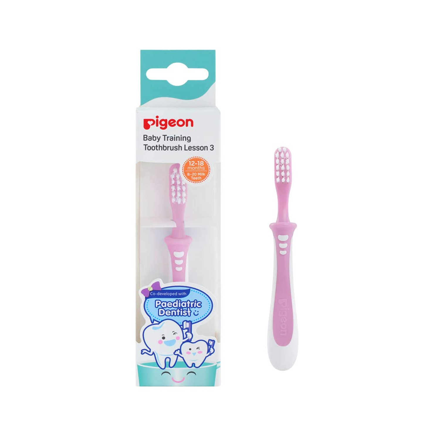 Pigeon Baby Training Toothbrush Lesson 3 Pink