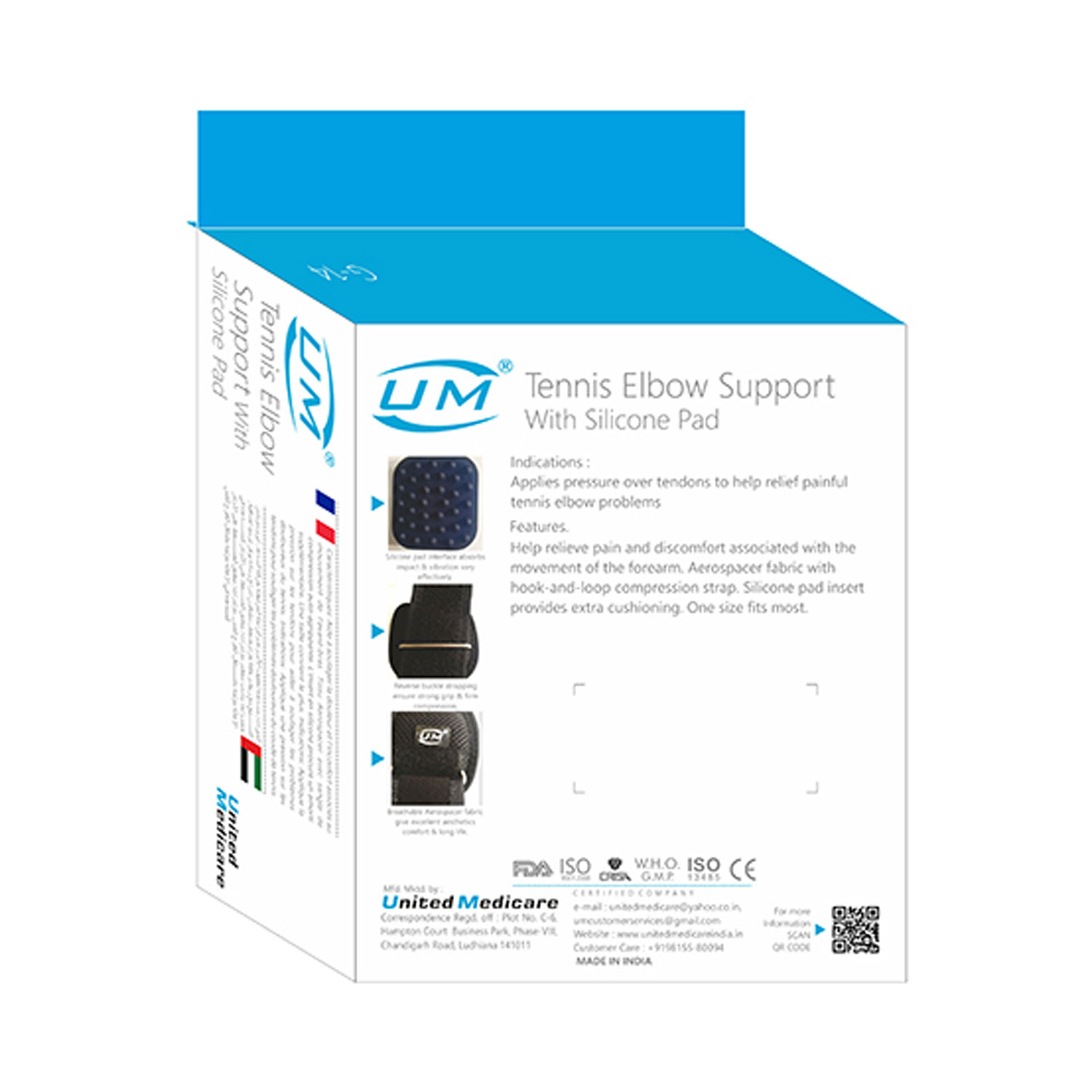 United Medicare Tennis Elbow Support With Silicone Pad (G-14) - XXL