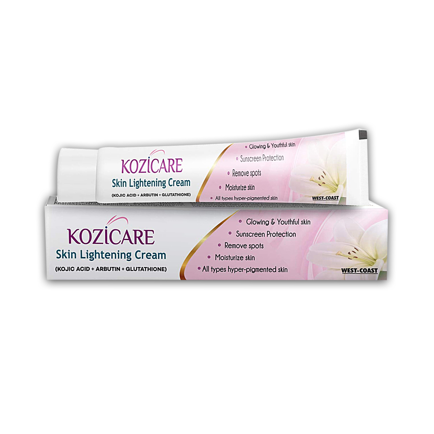 Kozicare Skin Lightening Cream with Kojic Acid, Arbutin, Glutathione | All Types Hyper Pigmented Skin, Remove Spots- 15g