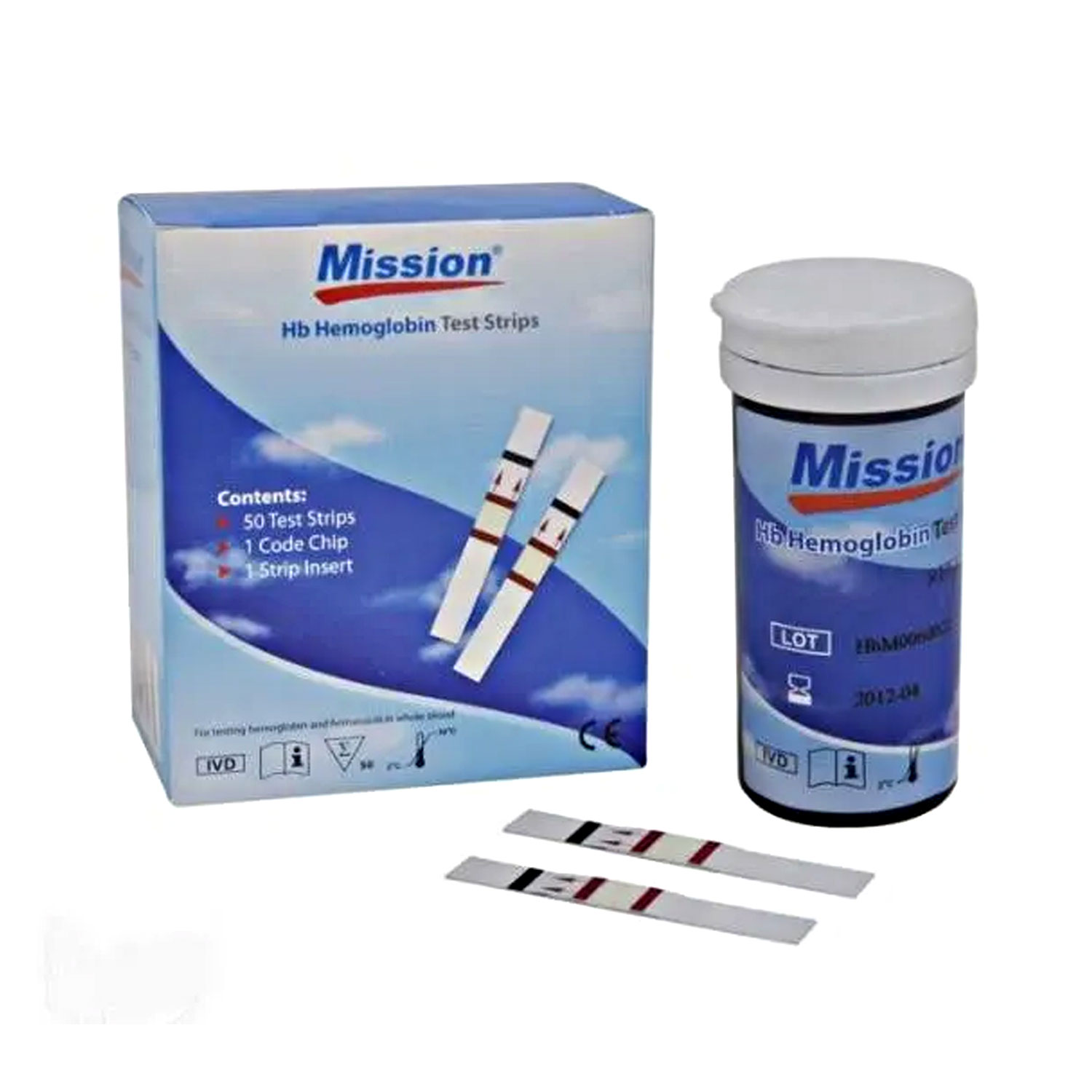 Mission Hb Hemoglobin Test Strips - 50 Strips