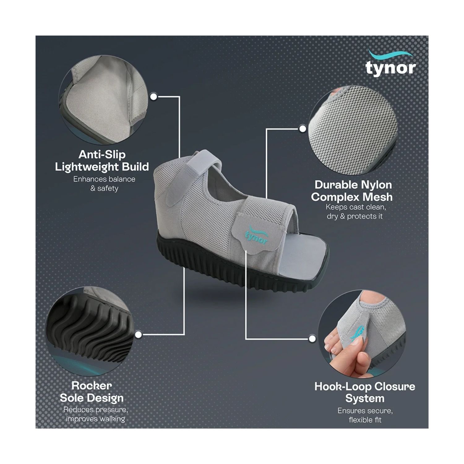 Tynor Cast Shoe Rocker Sole Medium C-08