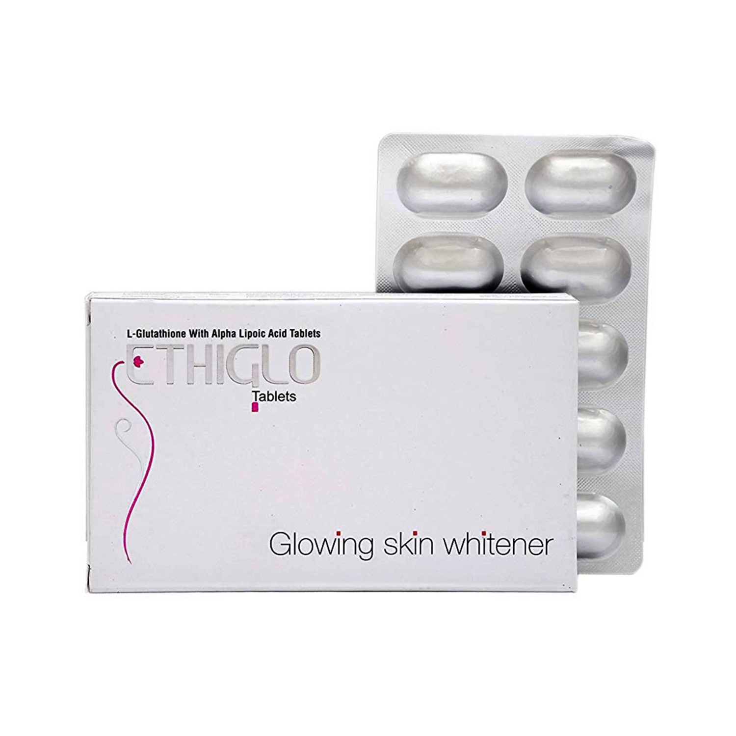 Ethiglo Skin Lightening Tablets with L Glutathione and Alpha Lipoic Acid, 10 Tablets