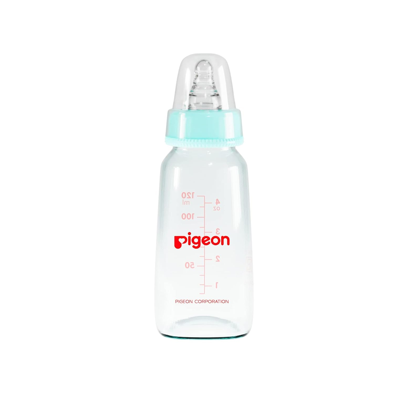 Pigeon Glass Feeding Bottle with 2 Nipples 120 ml (Blue)