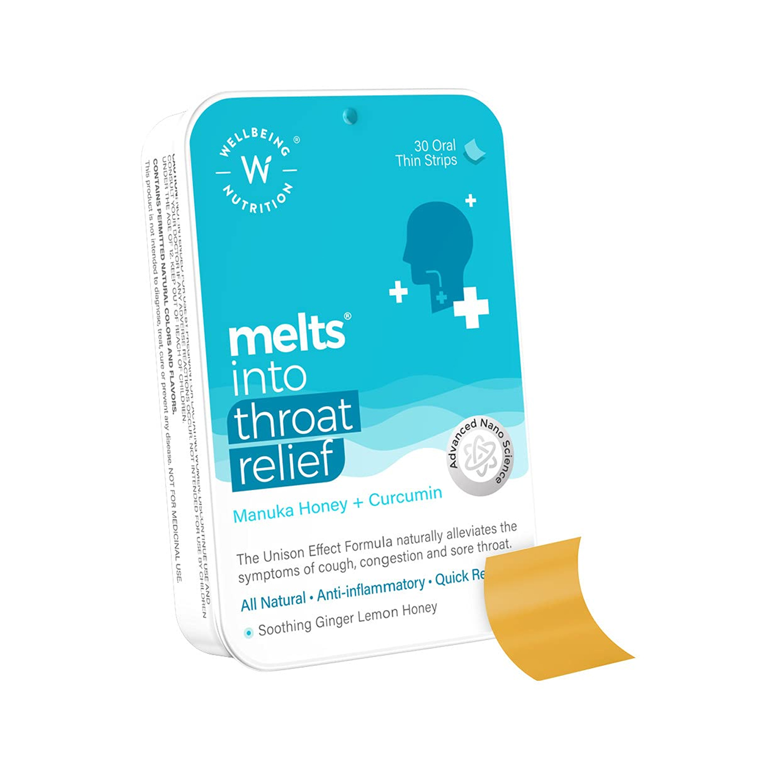Wellbeing Nutrition Throat Relief- 30 Oral Strips