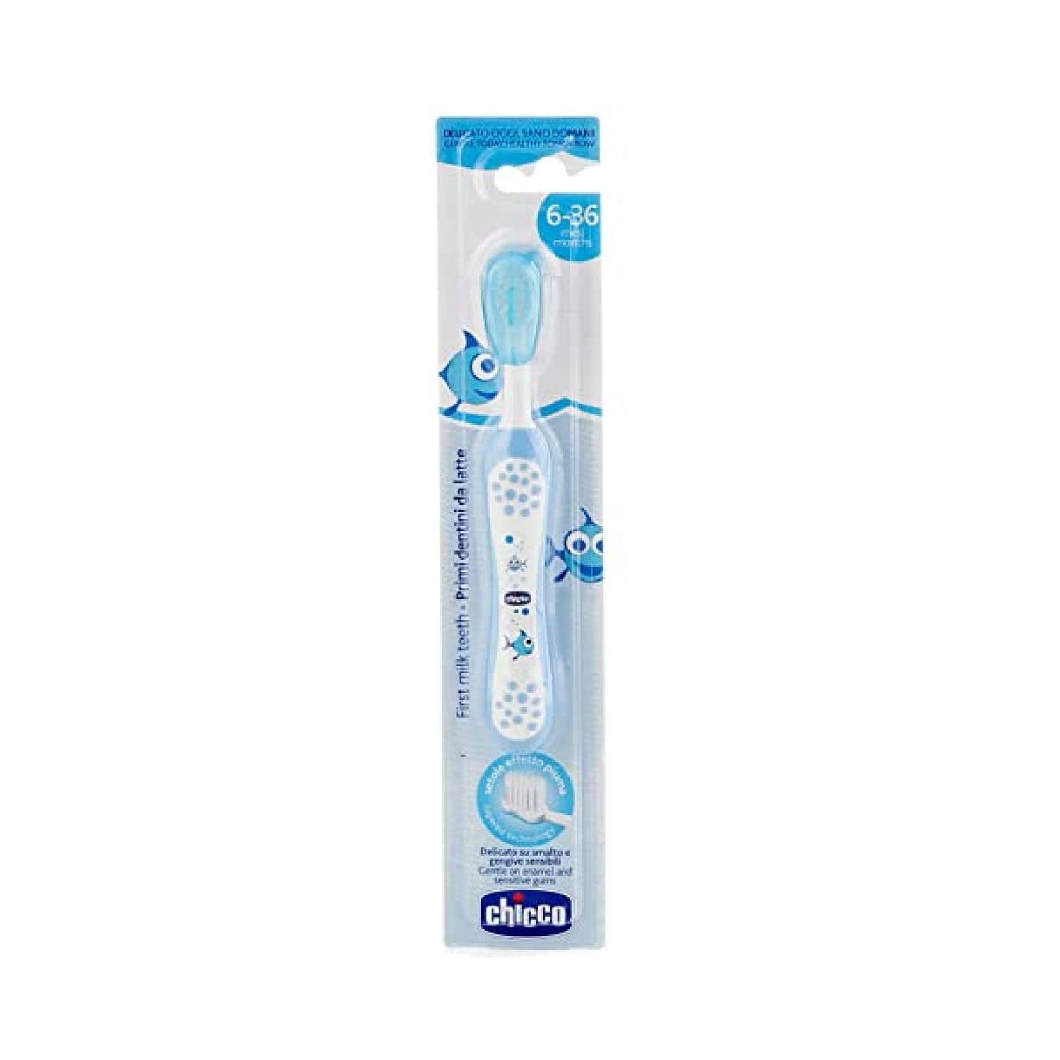Chicco Baby Tooth Brush 6-36 M (Blue)