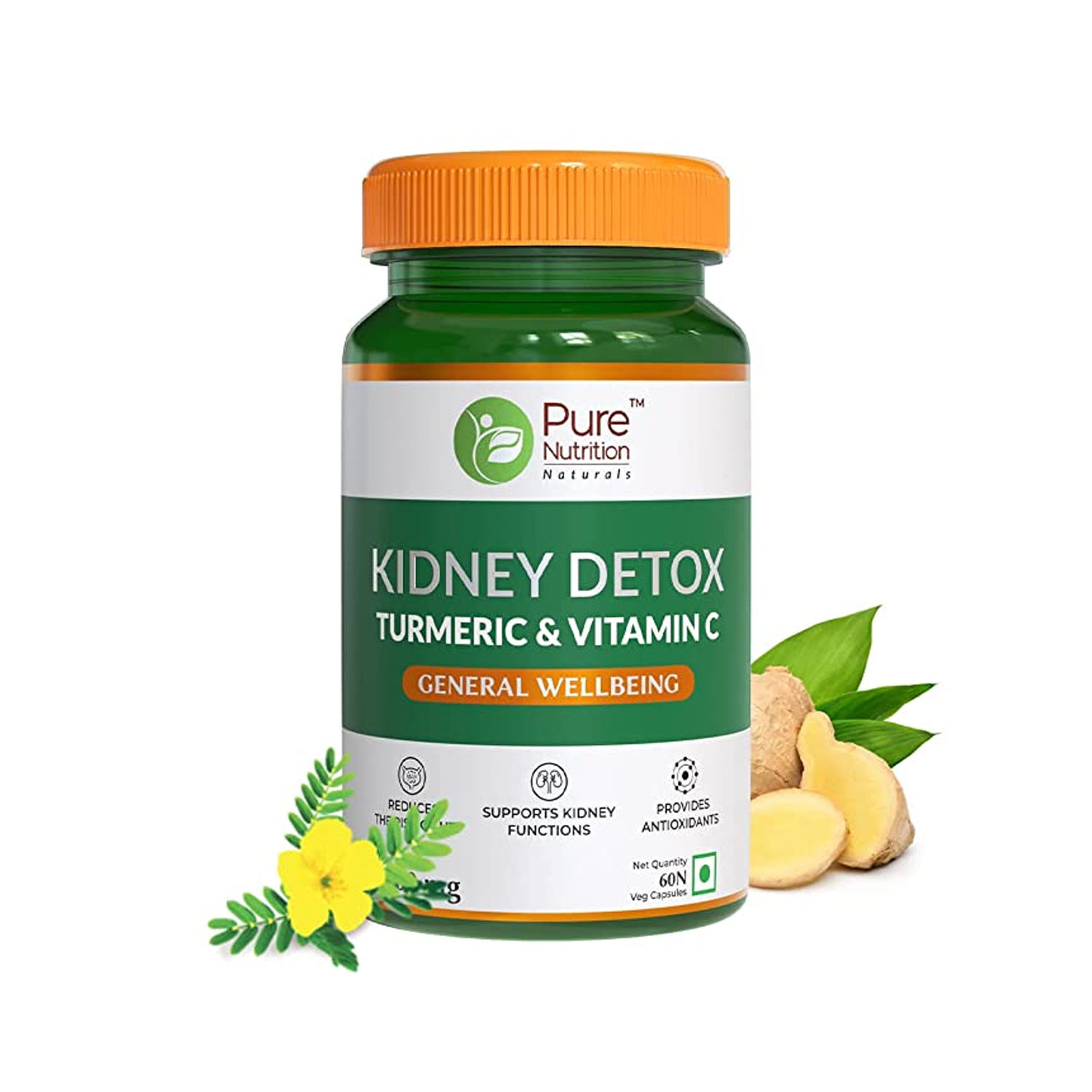 Pure Nutrition Kidney Detox( Detoxification, Integrated Bladder & Kidney Support ) - 60 Veg Capsules