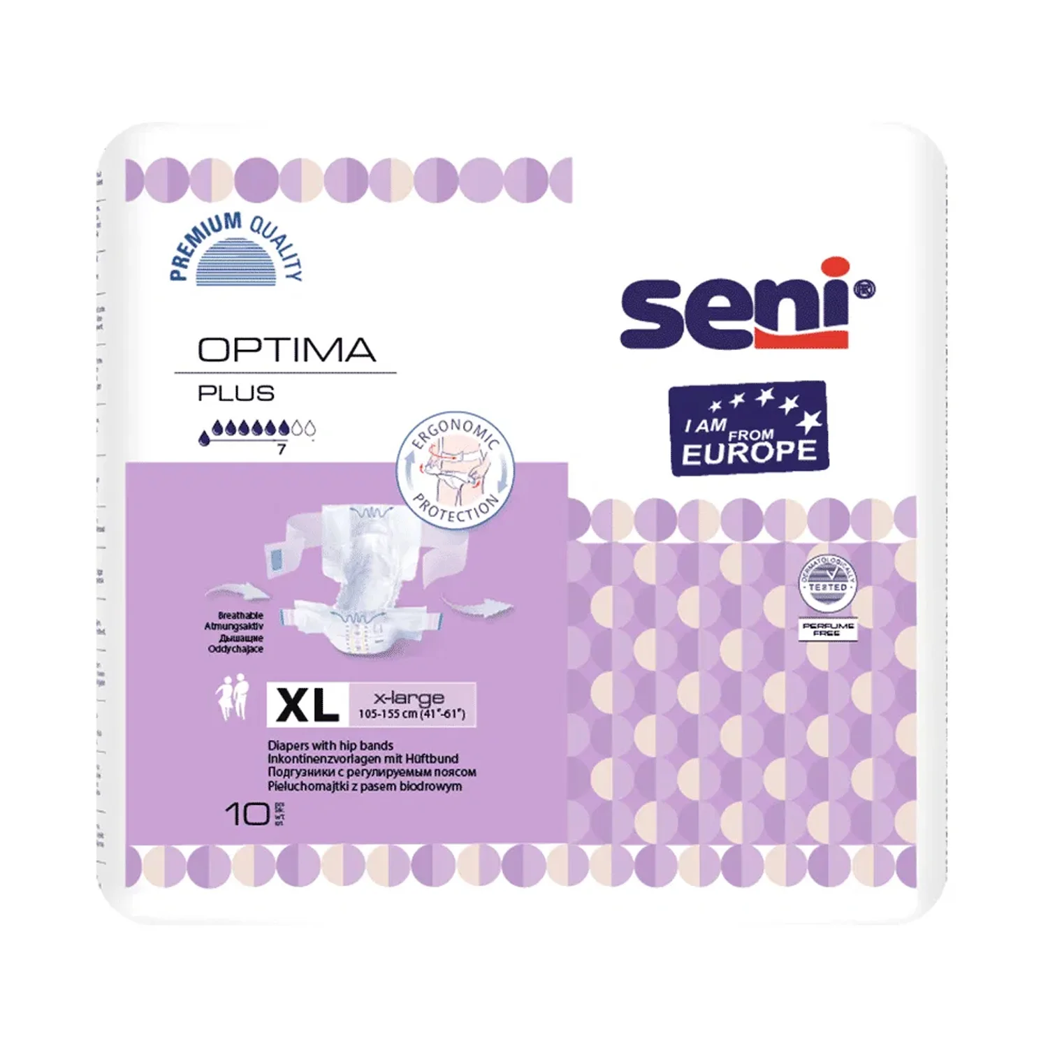 Seni Optima Plus Diaper Medium 70-105cm (10 Diapers)