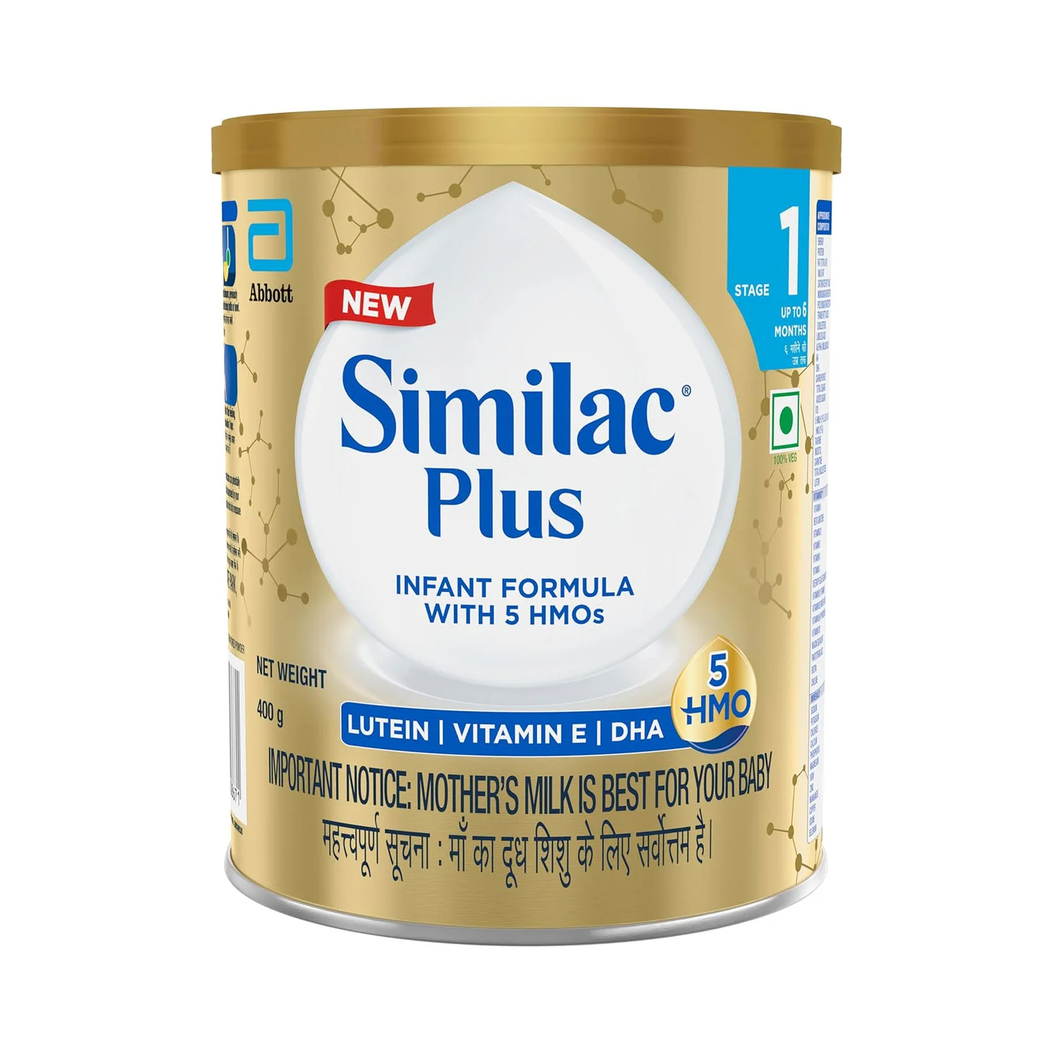 Similac Plus Infant Formula Stage 1 Up to 6 Months 400g Tin