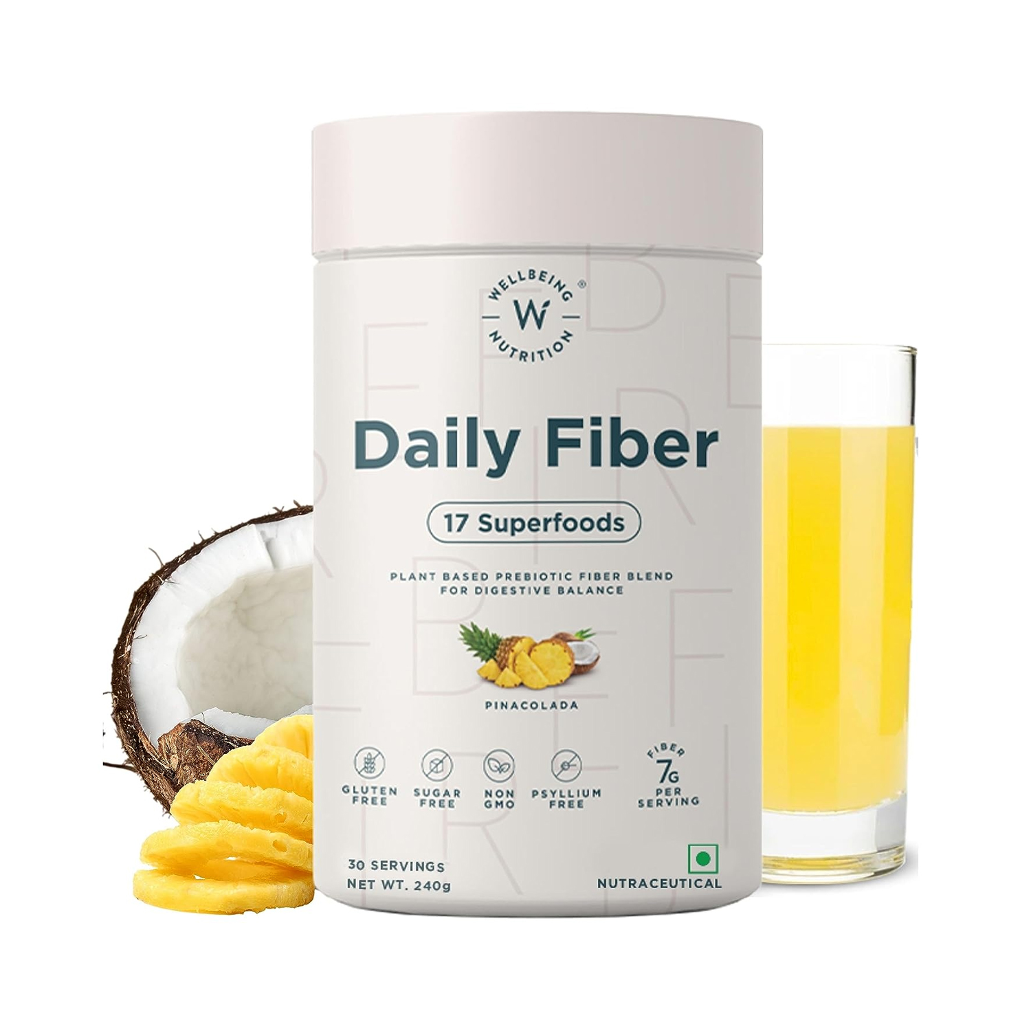 Wellbeing Nutrition Daily Fiber (Pinacolada Flavour)- 240g