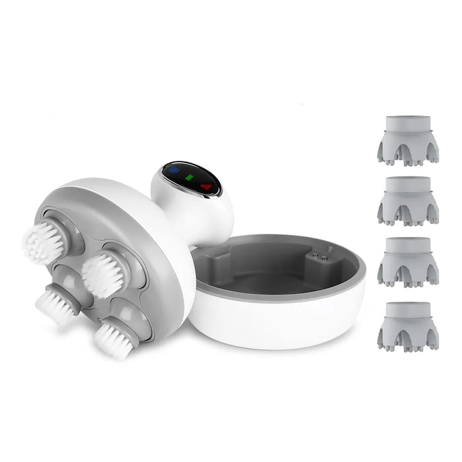 Houzaide Scalp Massager with Vibration and Facial Brush Attachments (HA102)