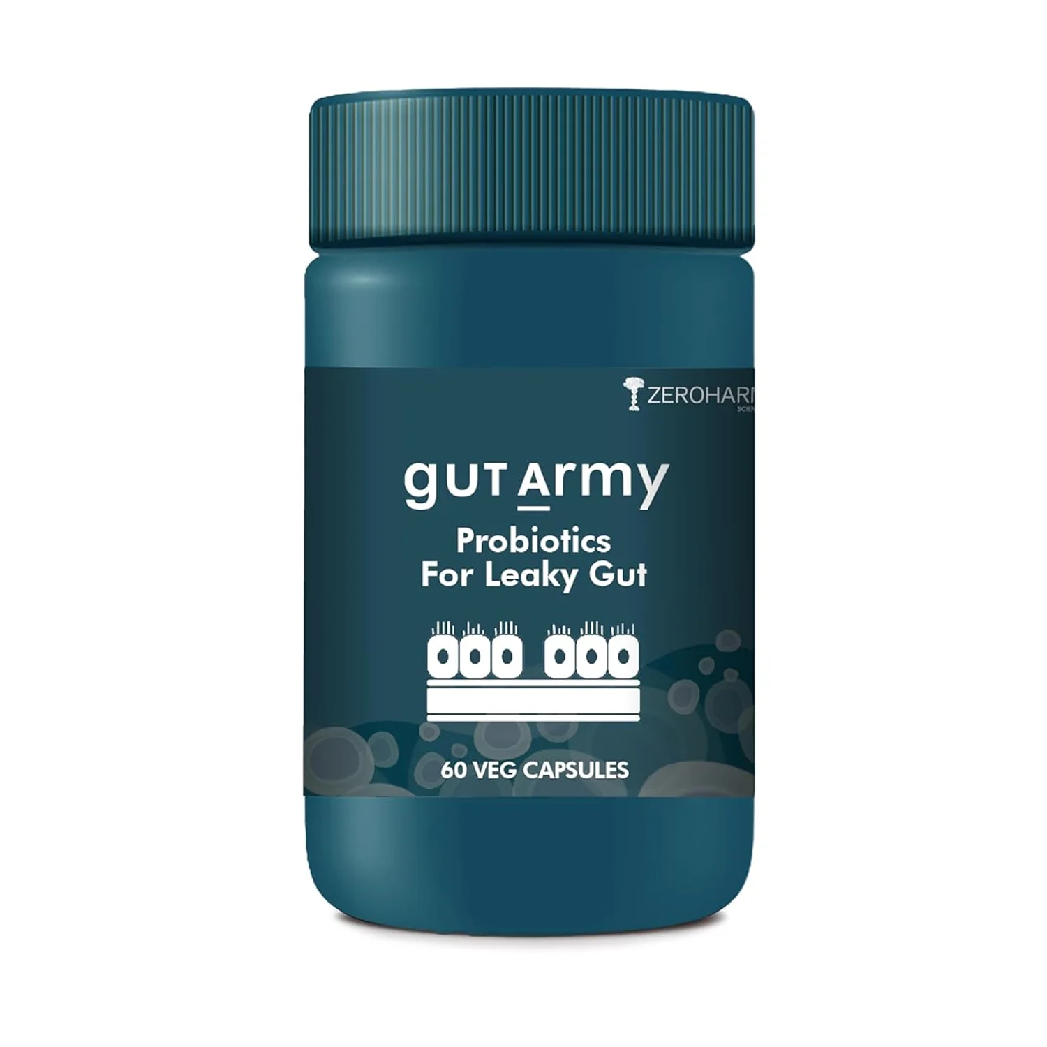 Zeroharm Gut Army – Probiotics For Leaky Gut (60 Veg Capsules)