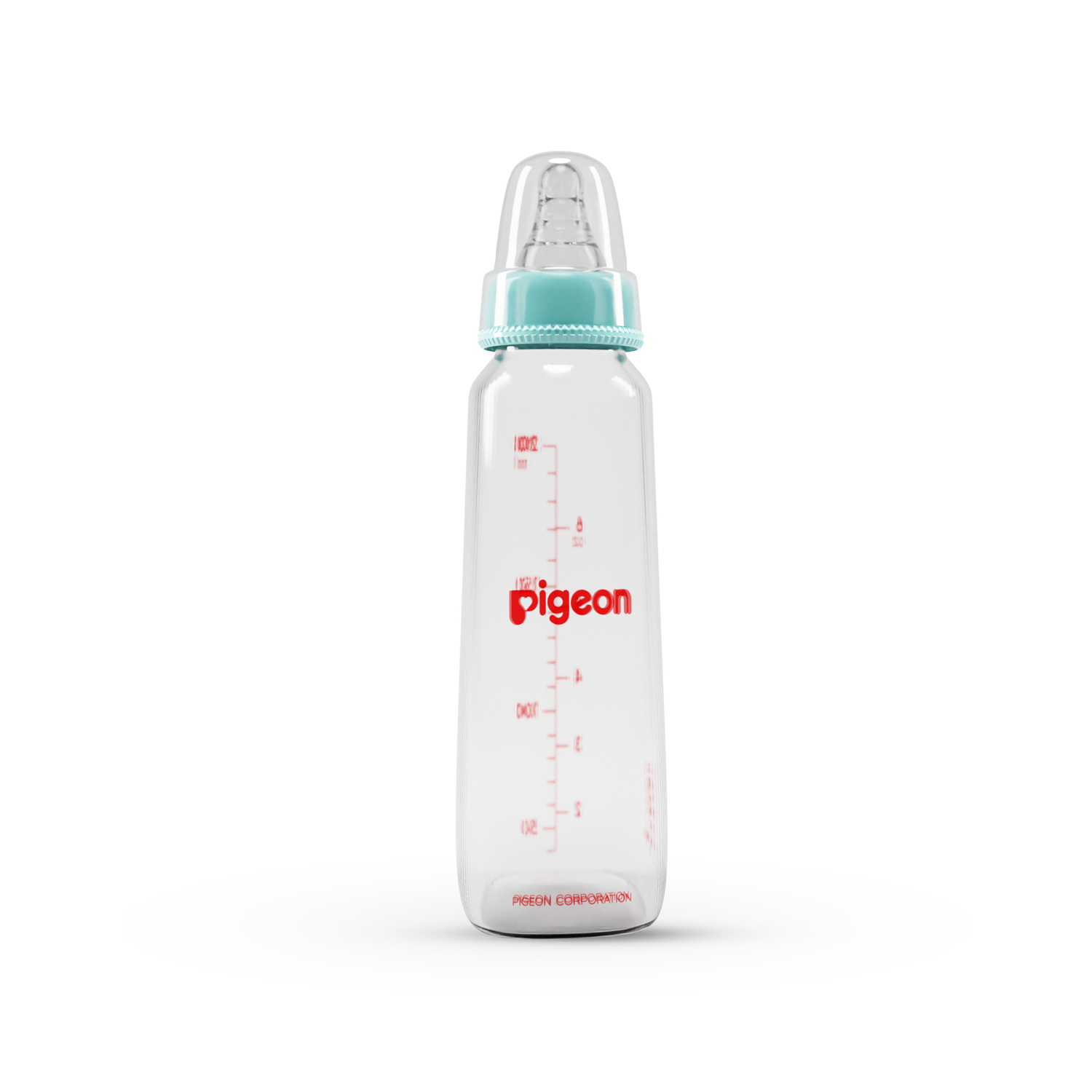 Pigeon Glass Feeding Bottle with 2 Nipples 200 ml (Red)