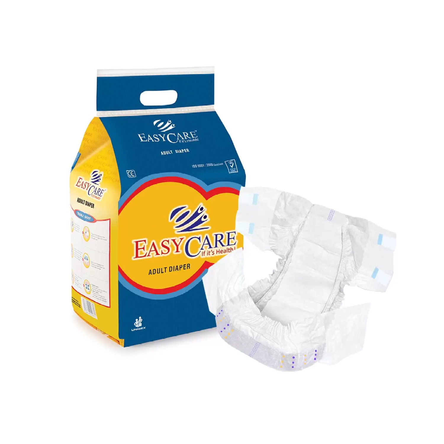 Easycare Adult Diapers Tape Style (Medium) Waist Size (76-112 cm | 30-40 Inches)