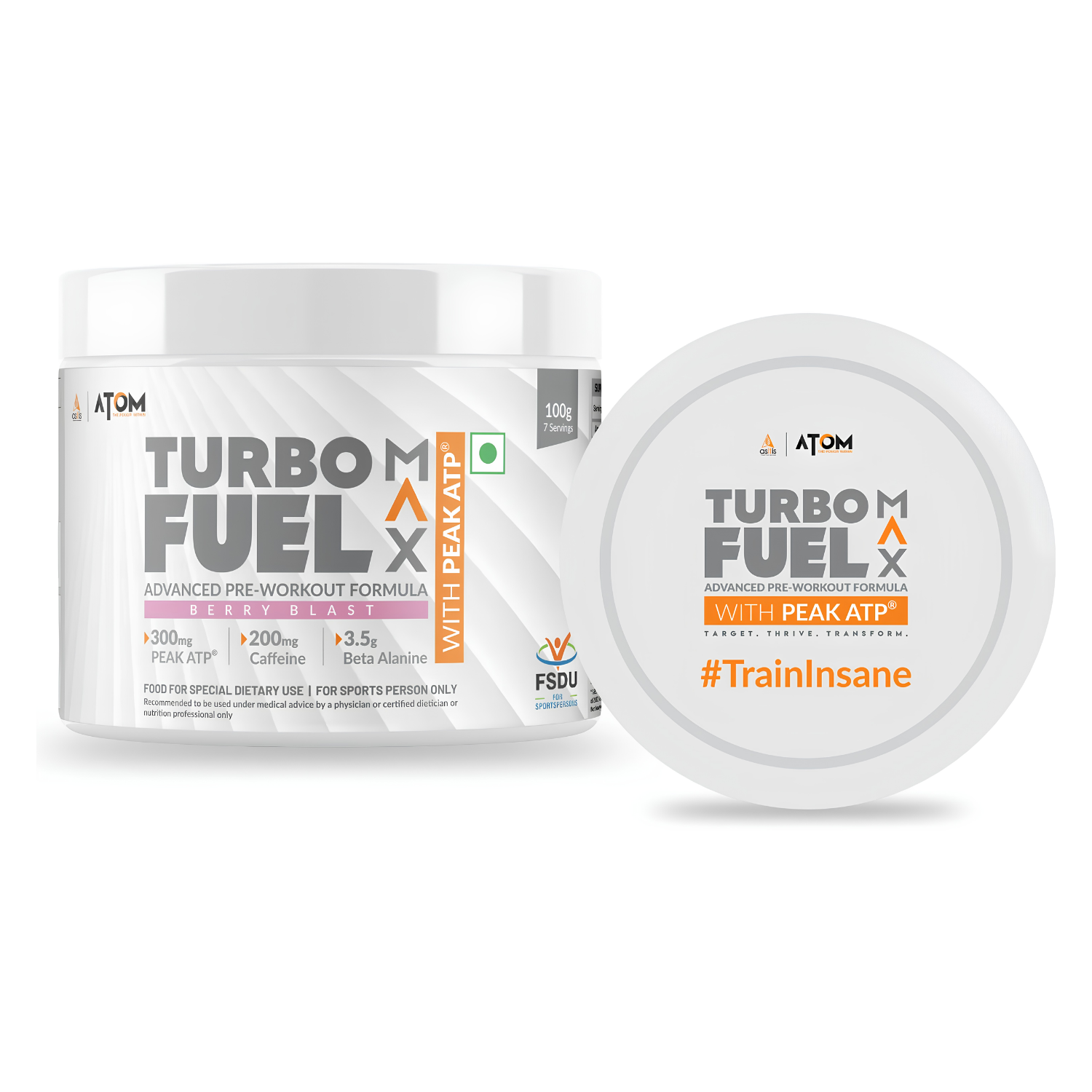 ASITIS Atom Turbo Fuel Pre-Workout Formula Berry Blast Flavour (100 g)