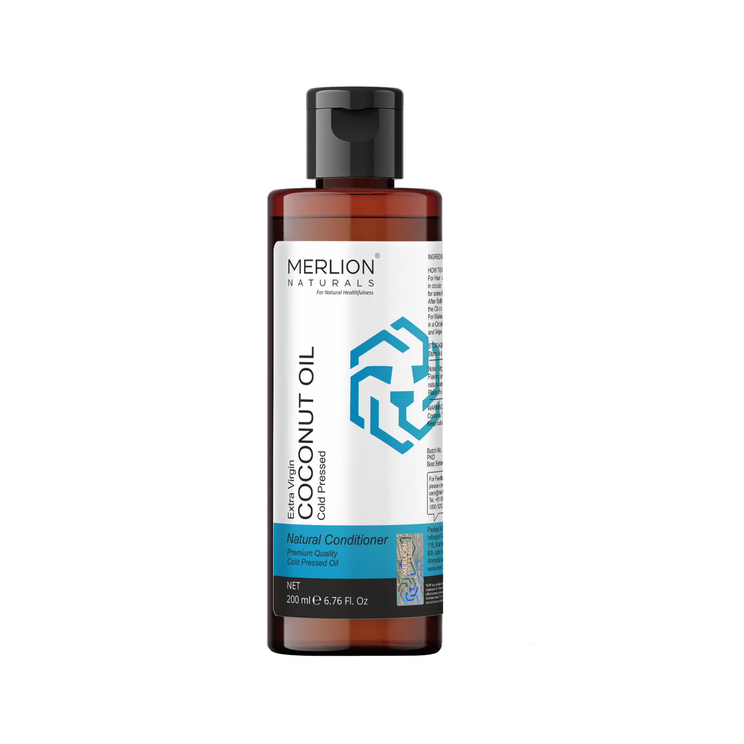 Merlion Naturals Extra Virgin Coconut Oil - Cold Pressed 200ml