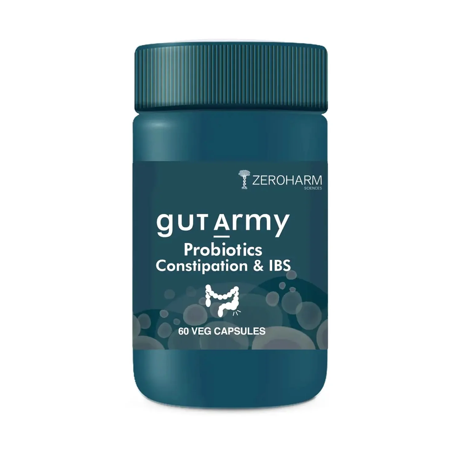 Zeroharm Sciences Gut Army Probiotics Constipation and IBS Supplement – 60 Capsules