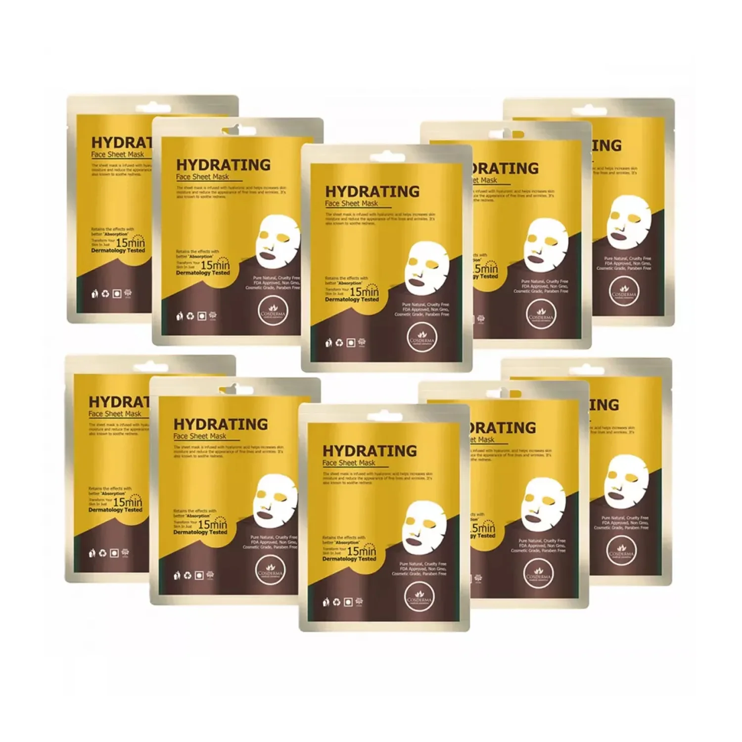 Cosderma Hydrating Face Sheet Mask - 10 Sheets