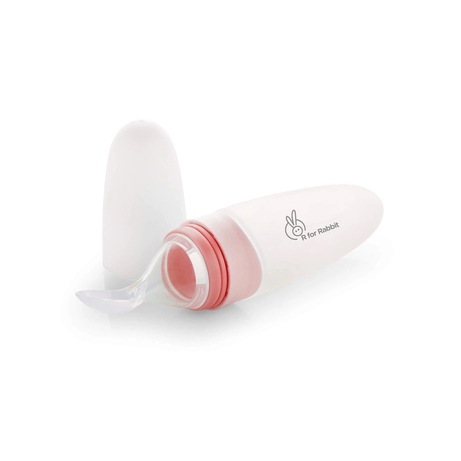 R For Rabbit Silicone Feeding Bottle Spoon for Babies from 4+ Months (Pink)