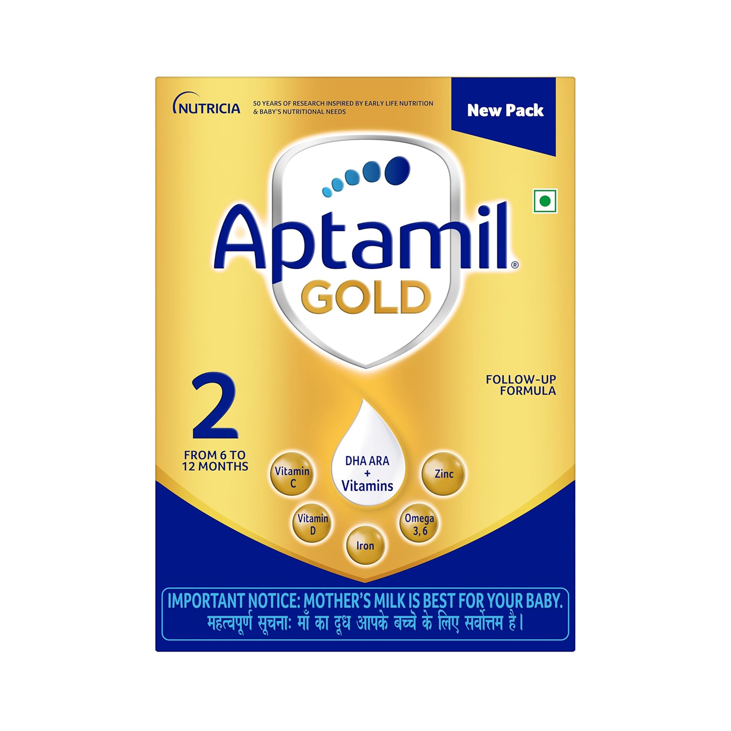Aptamil Gold 2 Follow-Up Infant Formula Powder – Stage 2, 400g Bag-In-Box | For Babies 6–12 Months