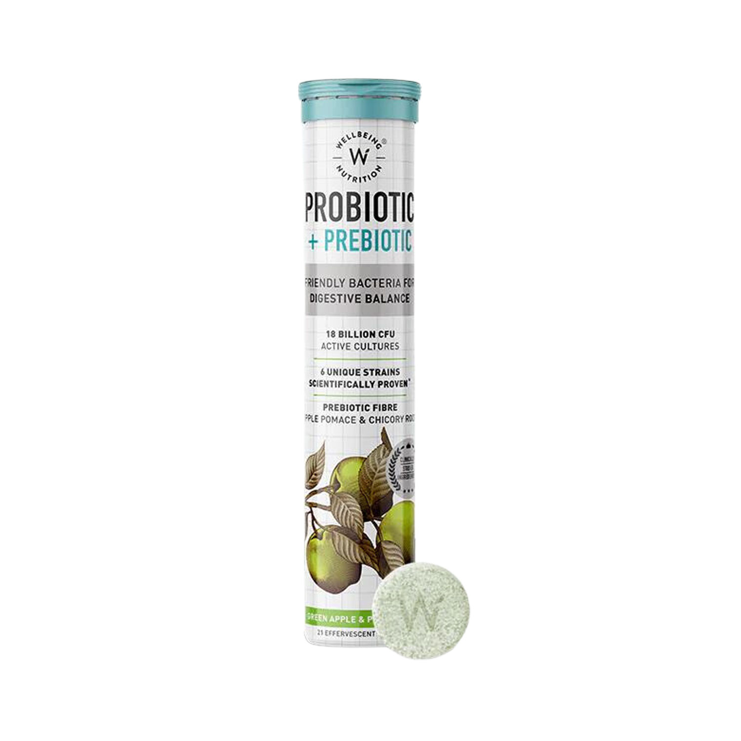Wellbeing Nutrition Probiotic and Prebiotic - 21 Effervescent Tablets