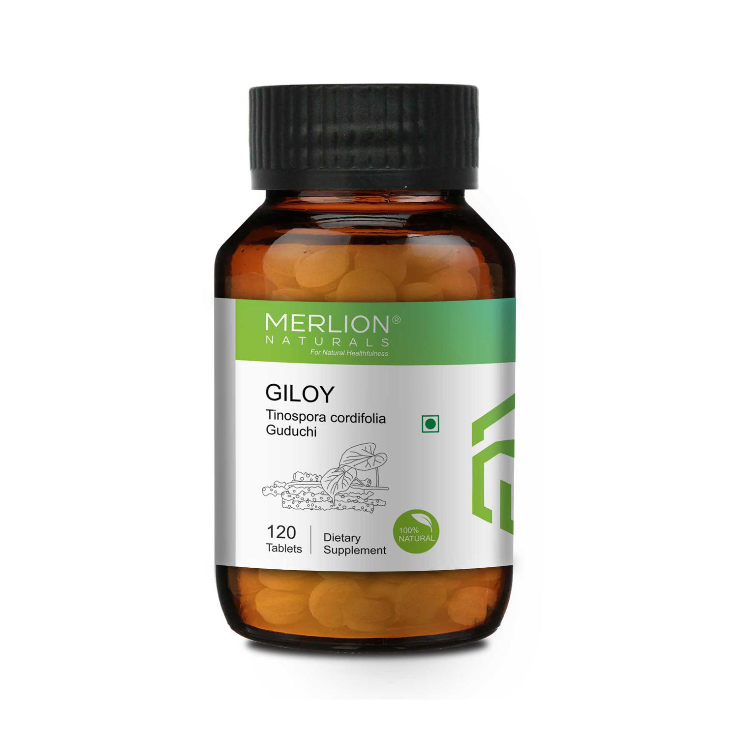 Merlion Naturals Giloy (Guduchi) Tinospora Cordifolia 500mg x 120 Tablets
