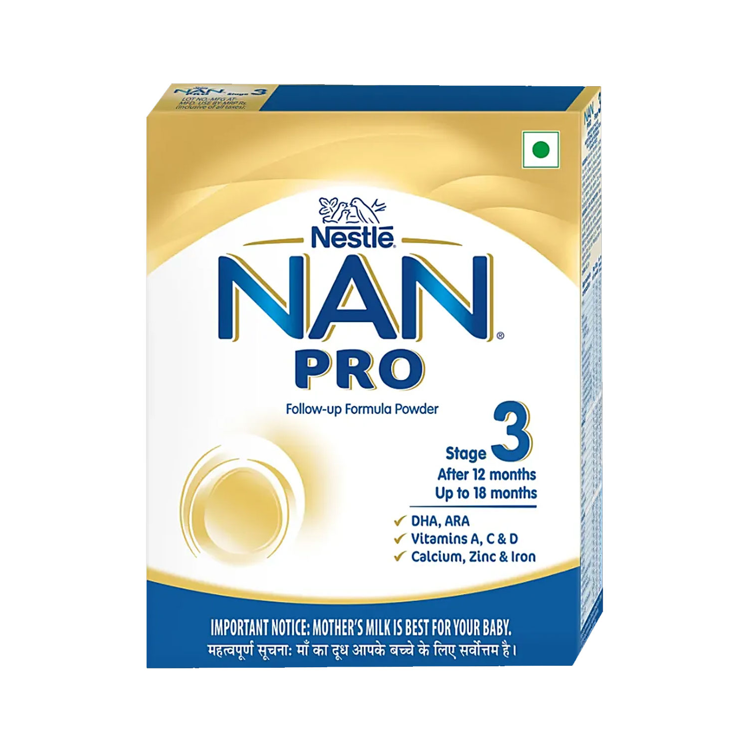 Nestle NAN PRO 3 Follow-Up Formula-Powder After 12 months Stage 3 400g Refill Pack