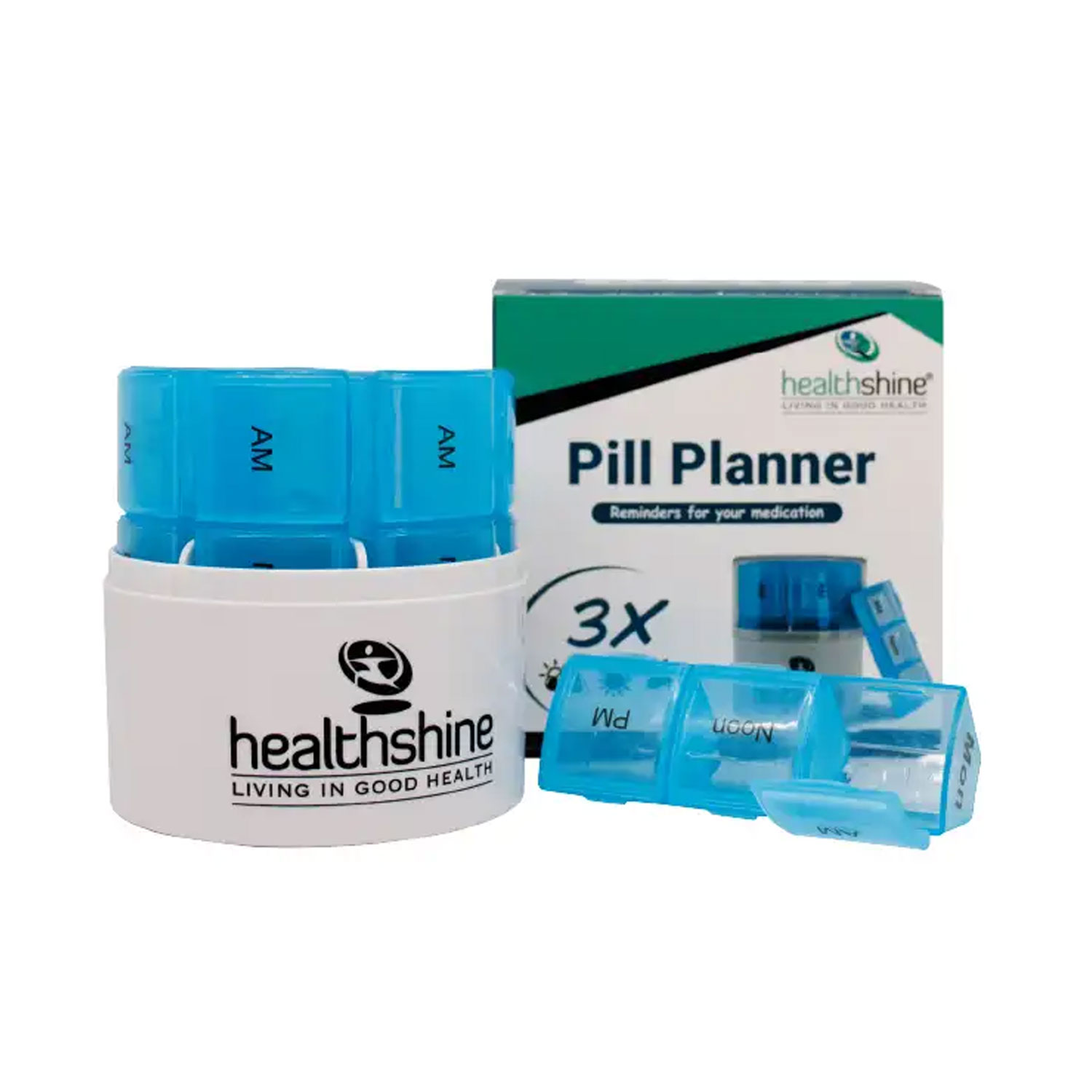 Healthshine Pill Planner 3x Per Day (Sky Blue)